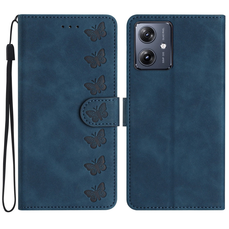 Seven Butterflies Embossed Leather Phone Case, For Motorola Moto G14 4G, For Motorola Edge 40, For Motorola Moto G13, For Motorola Moto E13
