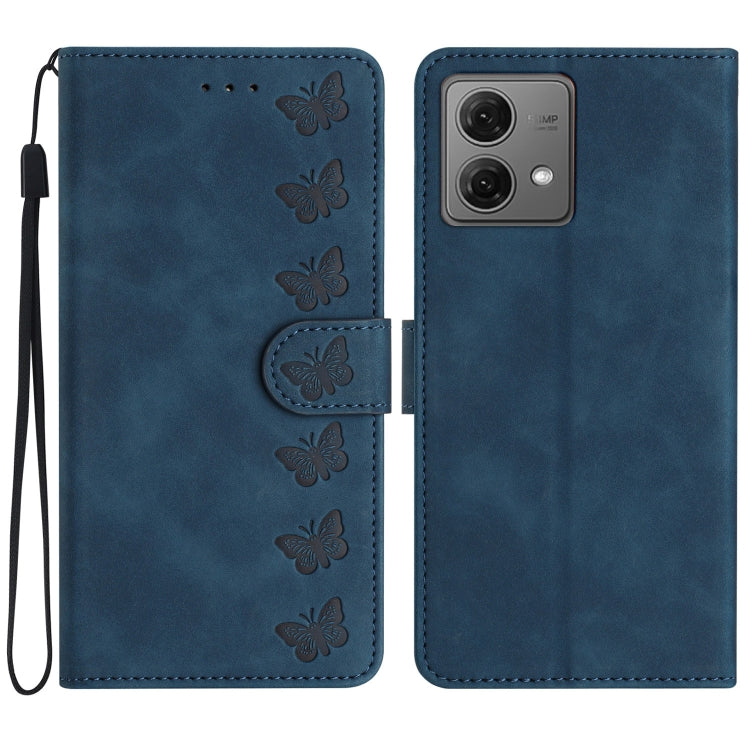 Seven Butterflies Embossed Leather Phone Case, For Motorola Edge 50 Pro, For Motorola Edge 50 Fusion, For Motorola Moto G84 5G, For Motorola Moto G54 5G