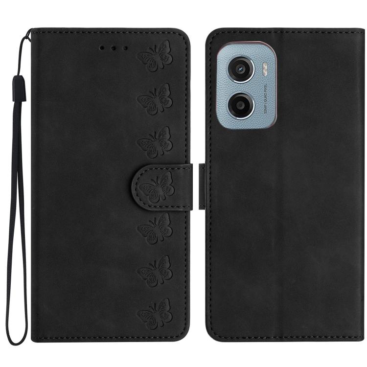 Seven Butterflies Embossed Leather Phone Case, For Motorola Moto E15, For Motorola Moto G05, For Motorola Moto G15, For Motorola Edge 50 5G