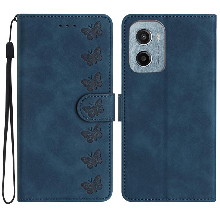 Seven Butterflies Embossed Leather Phone Case, For Motorola Moto E15, For Motorola Moto G05, For Motorola Moto G15, For Motorola Edge 50 5G