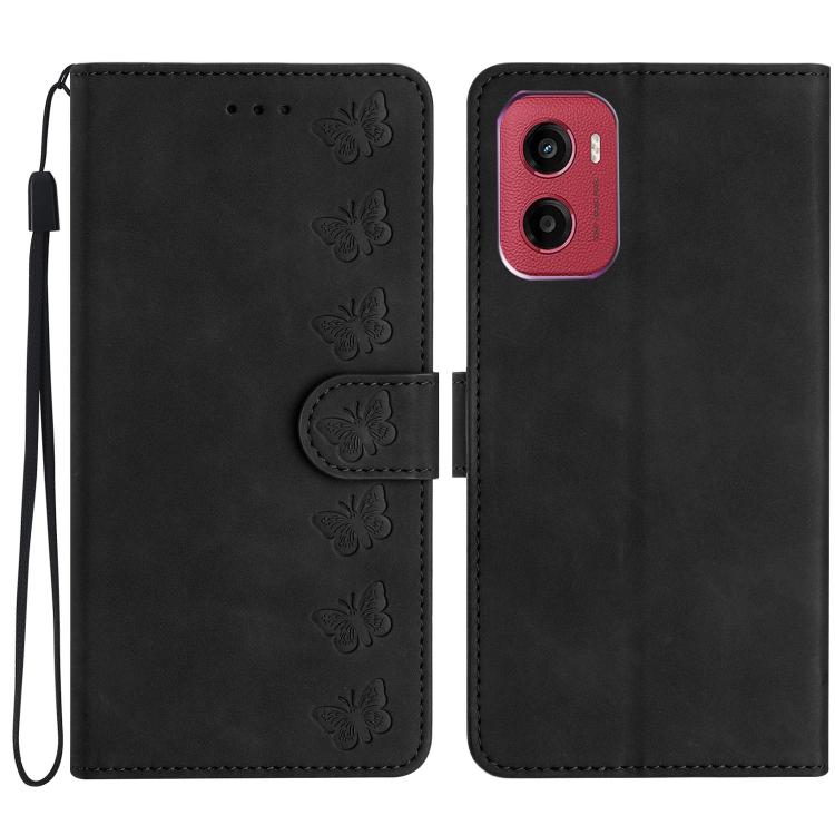 Seven Butterflies Embossed Leather Phone Case, For Motorola Moto E15, For Motorola Moto G05, For Motorola Moto G15, For Motorola Edge 50 5G