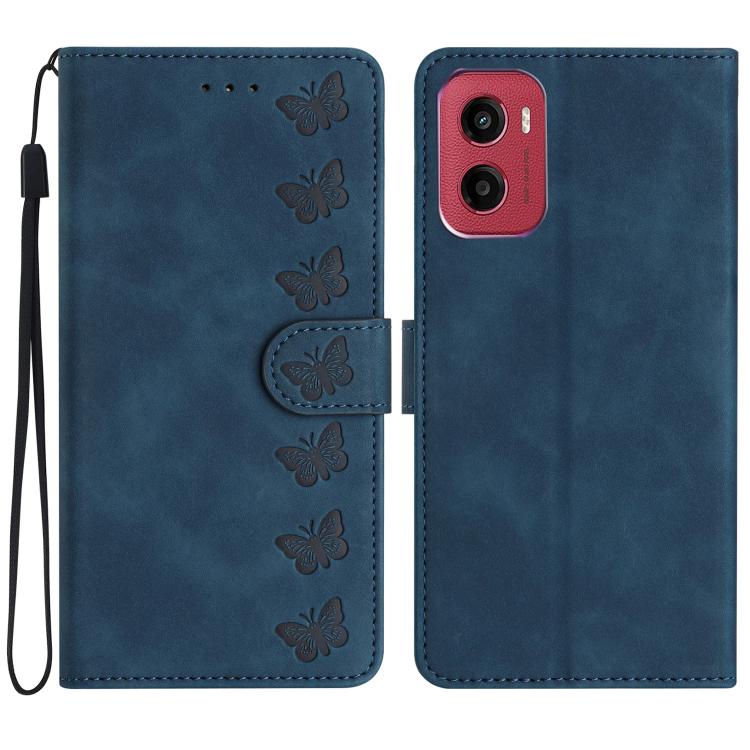 Seven Butterflies Embossed Leather Phone Case, For Motorola Moto E15, For Motorola Moto G05, For Motorola Moto G15, For Motorola Edge 50 5G