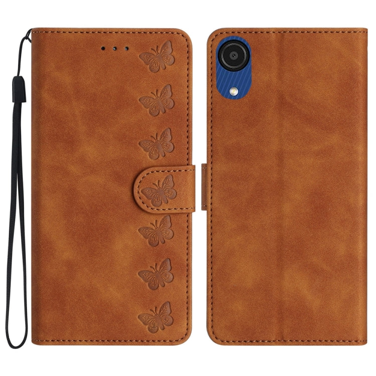 Seven Butterflies Embossed Leather Phone Case, For Samsung Galaxy A04 Core, For Samsung Galaxy S24+ 5G, For Samsung Galaxy A04s, For Samsung Galaxy S23 FE 5G