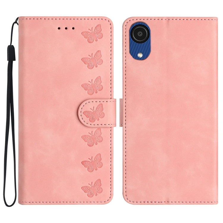 Seven Butterflies Embossed Leather Phone Case, For Samsung Galaxy A04 Core, For Samsung Galaxy S24+ 5G, For Samsung Galaxy A04s, For Samsung Galaxy S23 FE 5G