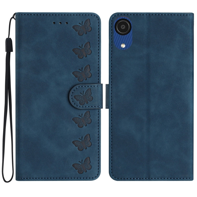 Seven Butterflies Embossed Leather Phone Case, For Samsung Galaxy A04 Core, For Samsung Galaxy S24+ 5G, For Samsung Galaxy A04s, For Samsung Galaxy S23 FE 5G