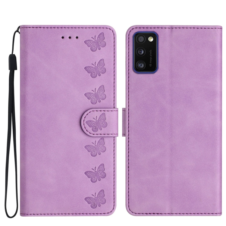 Seven Butterflies Embossed Leather Phone Case, For Samsung Galaxy A41, For Samsung Galaxy A42 5G, For Samsung Galaxy A50, For Samsung Galaxy A51