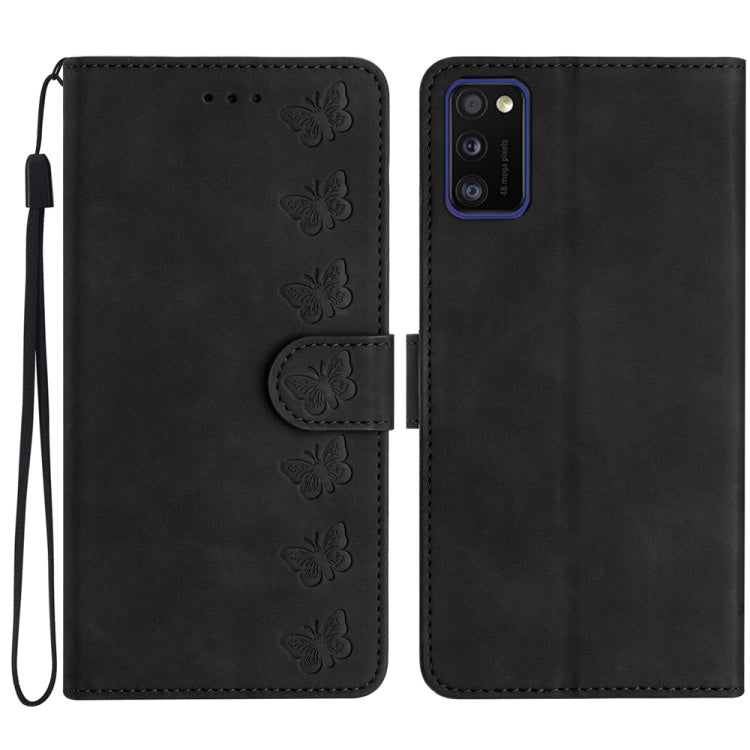 Seven Butterflies Embossed Leather Phone Case, For Samsung Galaxy A41, For Samsung Galaxy A42 5G, For Samsung Galaxy A50, For Samsung Galaxy A51