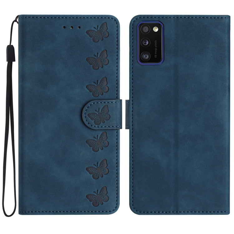 Seven Butterflies Embossed Leather Phone Case, For Samsung Galaxy A41, For Samsung Galaxy A42 5G, For Samsung Galaxy A50, For Samsung Galaxy A51