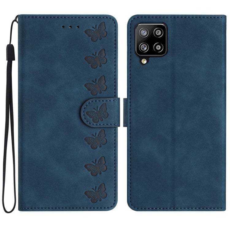 Seven Butterflies Embossed Leather Phone Case, For Samsung Galaxy A41, For Samsung Galaxy A42 5G, For Samsung Galaxy A50, For Samsung Galaxy A51