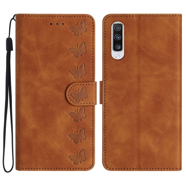 Seven Butterflies Embossed Leather Phone Case, For Samsung Galaxy A41, For Samsung Galaxy A42 5G, For Samsung Galaxy A50, For Samsung Galaxy A51