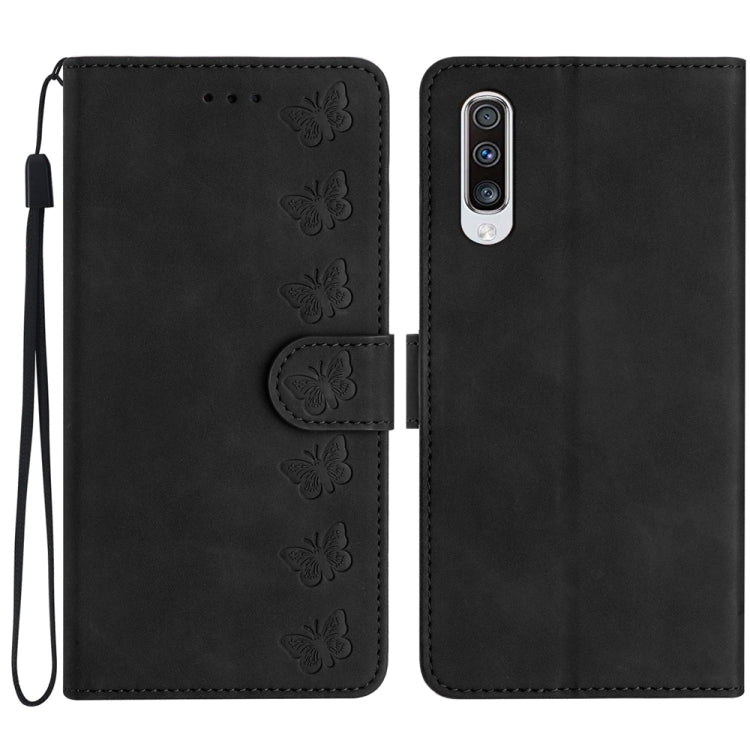 Seven Butterflies Embossed Leather Phone Case, For Samsung Galaxy A41, For Samsung Galaxy A42 5G, For Samsung Galaxy A50, For Samsung Galaxy A51