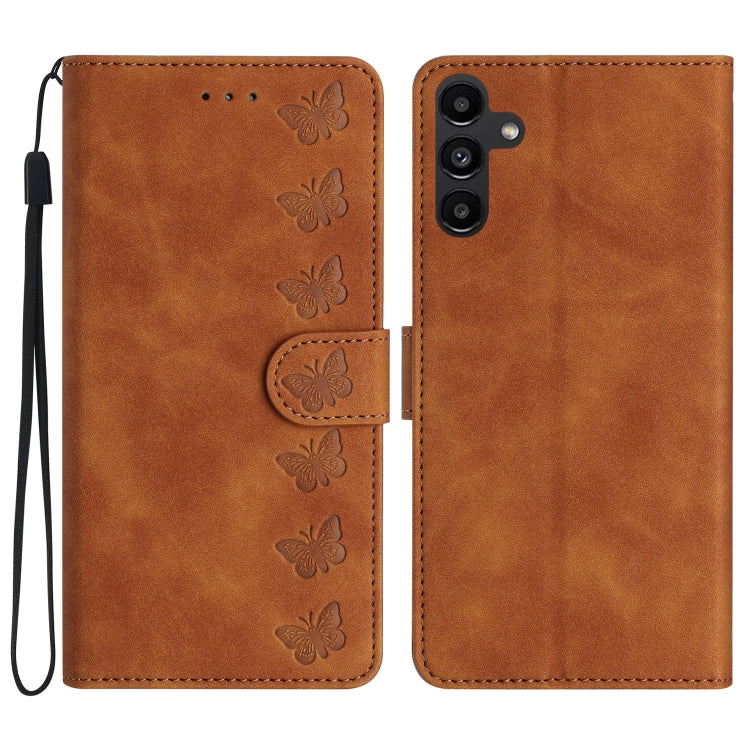 Seven Butterflies Embossed Leather Phone Case, For Samsung Galaxy A04 Core, For Samsung Galaxy S24+ 5G, For Samsung Galaxy A04s, For Samsung Galaxy S23 FE 5G