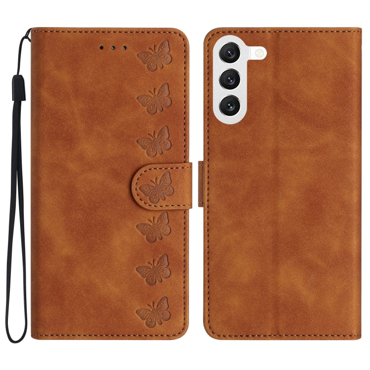 Seven Butterflies Embossed Leather Phone Case, For Samsung Galaxy A04 Core, For Samsung Galaxy S24+ 5G, For Samsung Galaxy A04s, For Samsung Galaxy S23 FE 5G