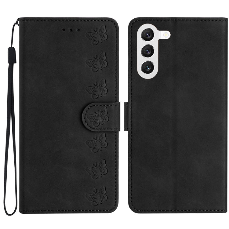 Seven Butterflies Embossed Leather Phone Case, For Samsung Galaxy A04 Core, For Samsung Galaxy S24+ 5G, For Samsung Galaxy A04s, For Samsung Galaxy S23 FE 5G