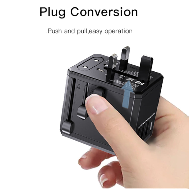 Yesido MC-10 3 USB + Type-C Ports Multi-function Universal Travel Adapter Plug, MC-10