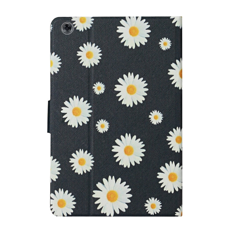 Flower Pattern Horizontal Flip Leather Case with Card Slots & Holder, For Huawei MediaPad M5 lite 10.1, For Huawei MediaPad T5, For Lenovo Tab M10, For Lenovo Tab M10 Plus