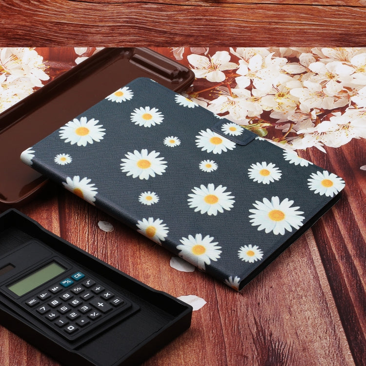 Flower Pattern Horizontal Flip Leather Case with Card Slots & Holder, For Huawei MediaPad M5 lite 10.1, For Huawei MediaPad T5, For Lenovo Tab M10, For Lenovo Tab M10 Plus