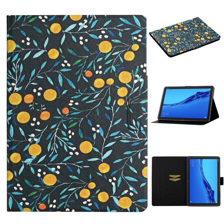 Flower Pattern Horizontal Flip Leather Case with Card Slots & Holder, For Huawei MediaPad M5 lite 10.1, For Huawei MediaPad T5, For Lenovo Tab M10, For Lenovo Tab M10 Plus