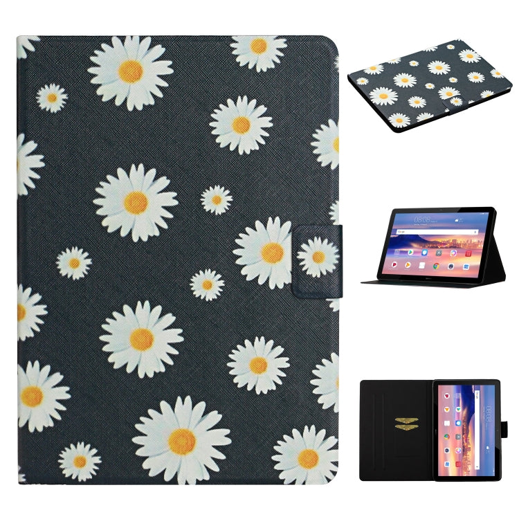 Flower Pattern Horizontal Flip Leather Case with Card Slots & Holder, For Huawei MediaPad M5 lite 10.1, For Huawei MediaPad T5, For Lenovo Tab M10, For Lenovo Tab M10 Plus