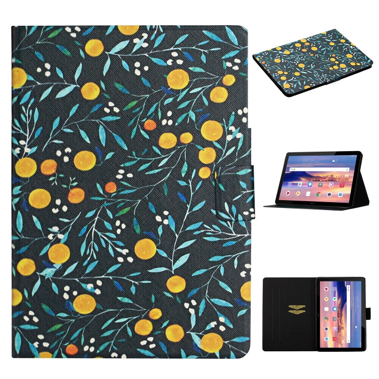 Flower Pattern Horizontal Flip Leather Case with Card Slots & Holder, For Huawei MediaPad M5 lite 10.1, For Huawei MediaPad T5, For Lenovo Tab M10, For Lenovo Tab M10 Plus