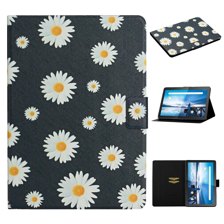 Flower Pattern Horizontal Flip Leather Case with Card Slots & Holder, For Huawei MediaPad M5 lite 10.1, For Huawei MediaPad T5, For Lenovo Tab M10, For Lenovo Tab M10 Plus