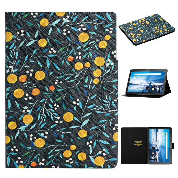 Flower Pattern Horizontal Flip Leather Case with Card Slots & Holder, For Huawei MediaPad M5 lite 10.1, For Huawei MediaPad T5, For Lenovo Tab M10, For Lenovo Tab M10 Plus