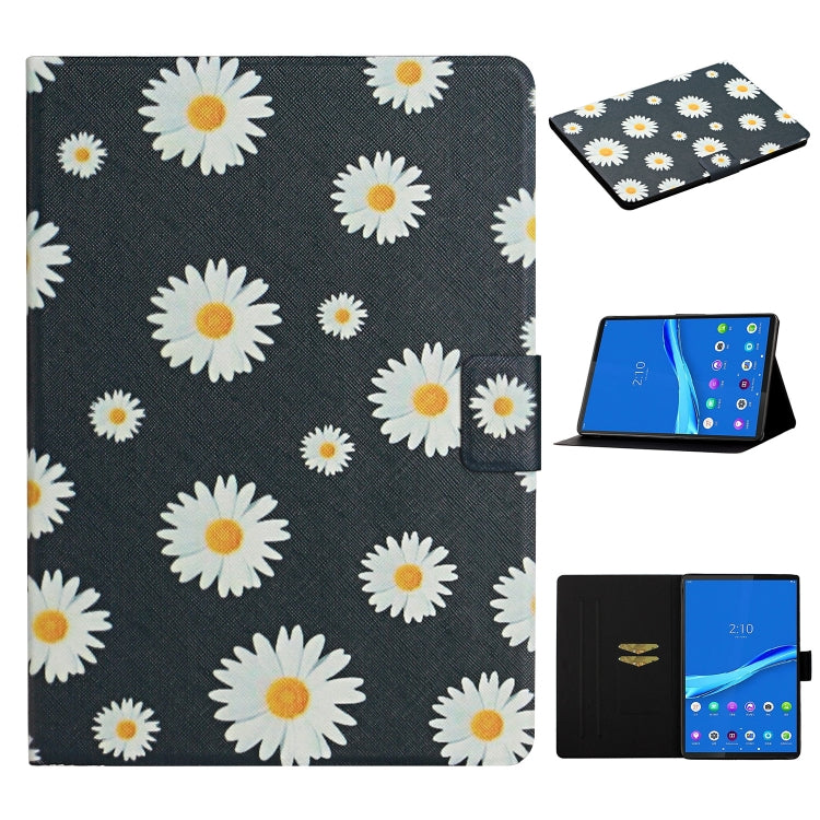 Flower Pattern Horizontal Flip Leather Case with Card Slots & Holder, For Huawei MediaPad M5 lite 10.1, For Huawei MediaPad T5, For Lenovo Tab M10, For Lenovo Tab M10 Plus