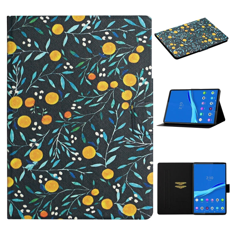 Flower Pattern Horizontal Flip Leather Case with Card Slots & Holder, For Huawei MediaPad M5 lite 10.1, For Huawei MediaPad T5, For Lenovo Tab M10, For Lenovo Tab M10 Plus
