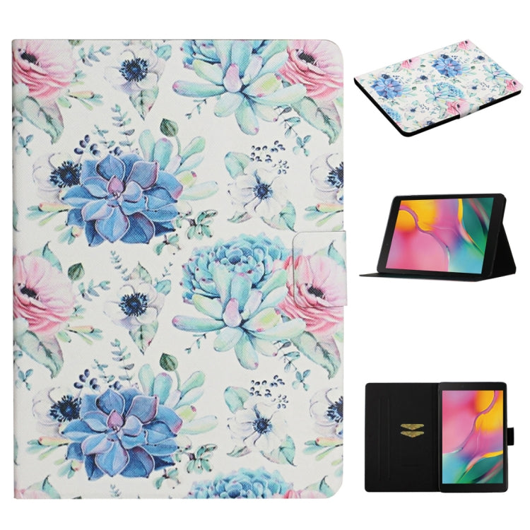 Flower Pattern Horizontal Flip Leather Case with Card Slots & Holder, For Samsung Galaxy Tab A 8.0 2019, For Samsung Galaxy Tab A 10.1 (2019), For Samsung Galaxy Tab S5e T720, For Samsung Galaxy Tab S6 Lite