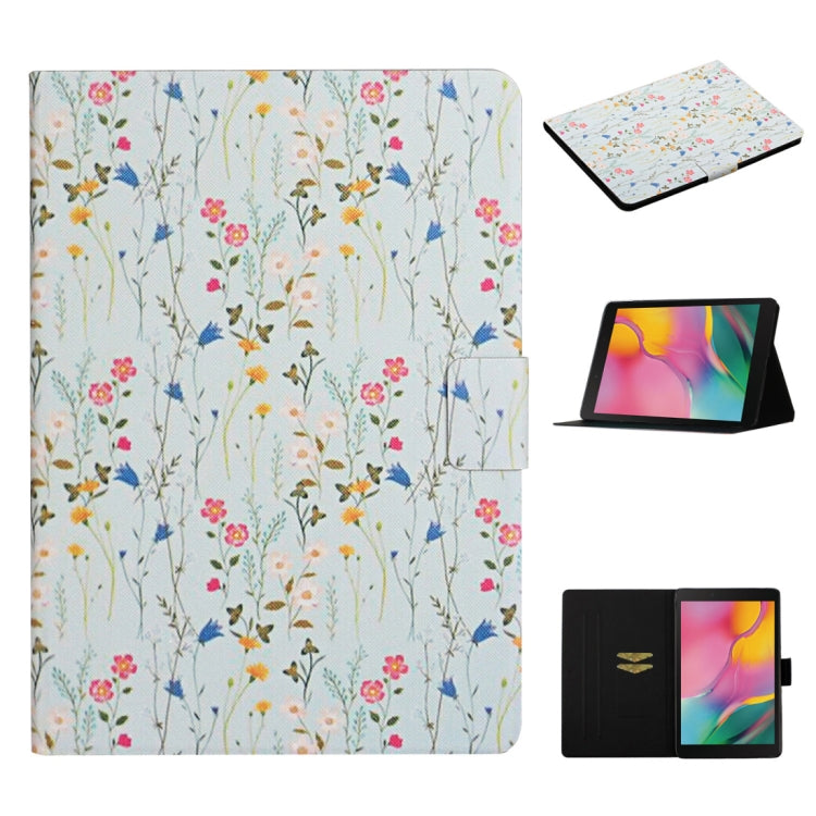 Flower Pattern Horizontal Flip Leather Case with Card Slots & Holder, For Samsung Galaxy Tab A 8.0 2019, For Samsung Galaxy Tab A 10.1 (2019), For Samsung Galaxy Tab S5e T720, For Samsung Galaxy Tab S6 Lite