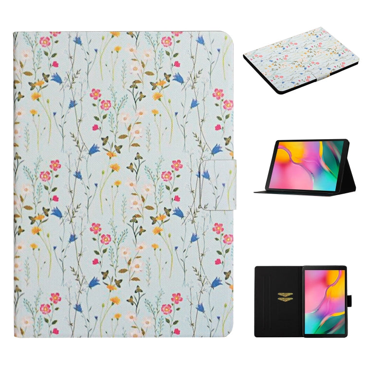 Flower Pattern Horizontal Flip Leather Case with Card Slots & Holder, For Samsung Galaxy Tab A 8.0 2019, For Samsung Galaxy Tab A 10.1 (2019), For Samsung Galaxy Tab S5e T720, For Samsung Galaxy Tab S6 Lite