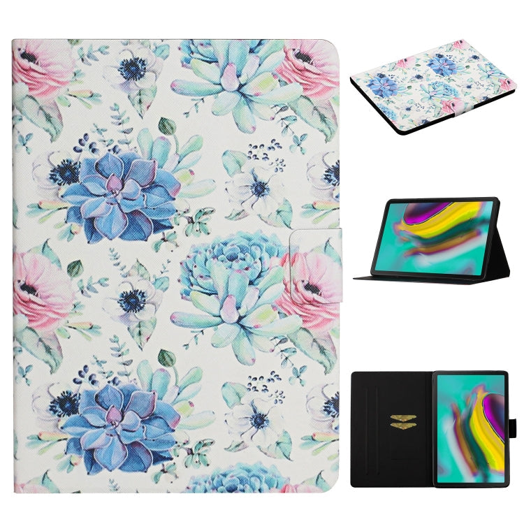 Flower Pattern Horizontal Flip Leather Case with Card Slots & Holder, For Samsung Galaxy Tab A 8.0 2019, For Samsung Galaxy Tab A 10.1 (2019), For Samsung Galaxy Tab S5e T720, For Samsung Galaxy Tab S6 Lite