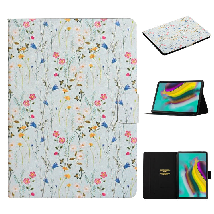 Flower Pattern Horizontal Flip Leather Case with Card Slots & Holder, For Samsung Galaxy Tab A 8.0 2019, For Samsung Galaxy Tab A 10.1 (2019), For Samsung Galaxy Tab S5e T720, For Samsung Galaxy Tab S6 Lite