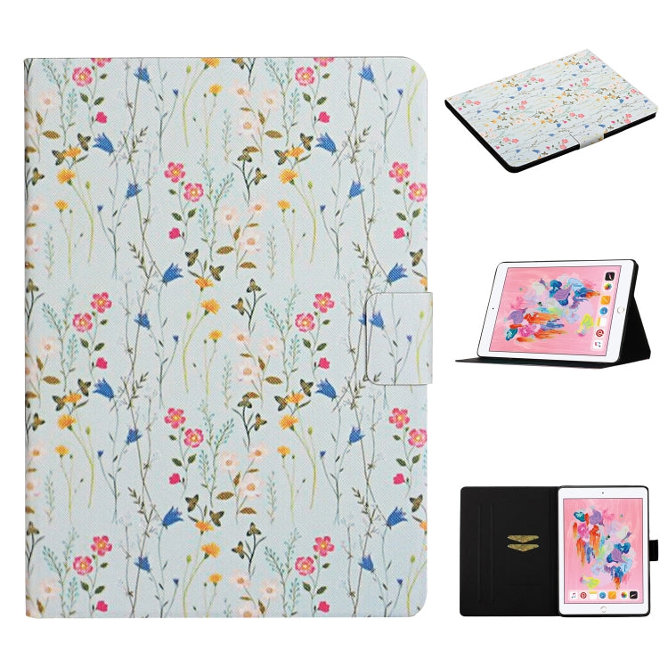 Flower Pattern Horizontal Flip Leather Case with Card Slots & Holder, For iPad 5, For iPad 10.2, For iPad Pro 10.5 inch, For iPad Pro 11 2020