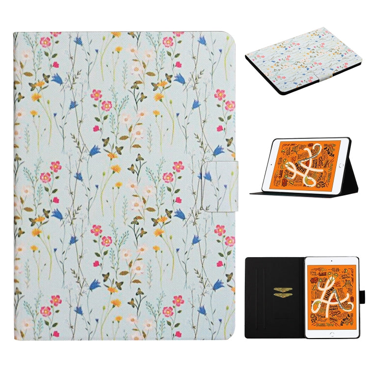 Flower Pattern Horizontal Flip Leather Case with Card Slots & Holder, For iPad Mini 2019, For iPad Mini 4 & 3 & 2 & 1