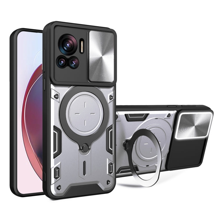 CD Texture Sliding Camshield Magnetic Holder Phone Case, For Motorola Edge 30 Neo, For Motorola Moto G62, For Motorola Edge 30 Ultra, For Motorola Moto G22 / E32