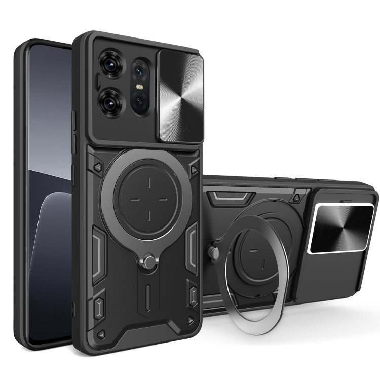 CD Texture Sliding Camshield Magnetic Holder Phone Case, For Motorola Moto G55, For Motorola Edge 50 Neo, For Motorola Moto G85, For Motorola Edge 50 Pro Global