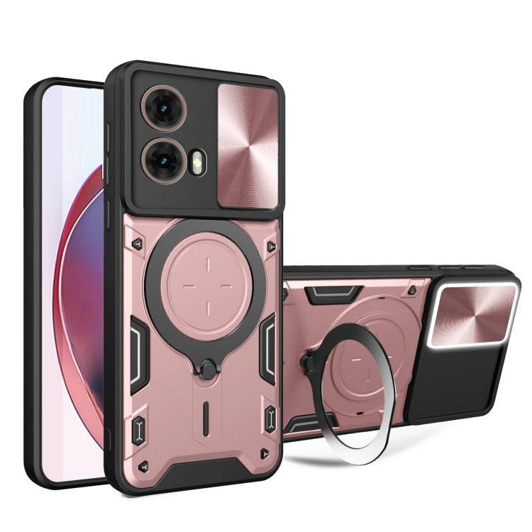 CD Texture Sliding Camshield Magnetic Holder Phone Case, For Motorola Moto G55, For Motorola Edge 50 Neo, For Motorola Moto G85, For Motorola Edge 50 Pro Global