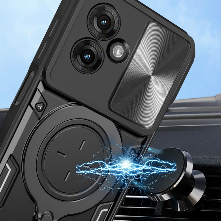 CD Texture Sliding Camshield Magnetic Holder Phone Case, For Motorola Moto G55, For Motorola Edge 50 Neo, For Motorola Moto G85, For Motorola Edge 50 Pro Global