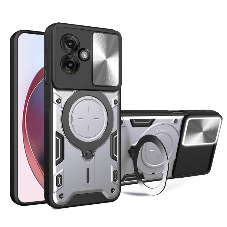 CD Texture Sliding Camshield Magnetic Holder Phone Case, For Motorola Moto G55, For Motorola Edge 50 Neo, For Motorola Moto G85, For Motorola Edge 50 Pro Global