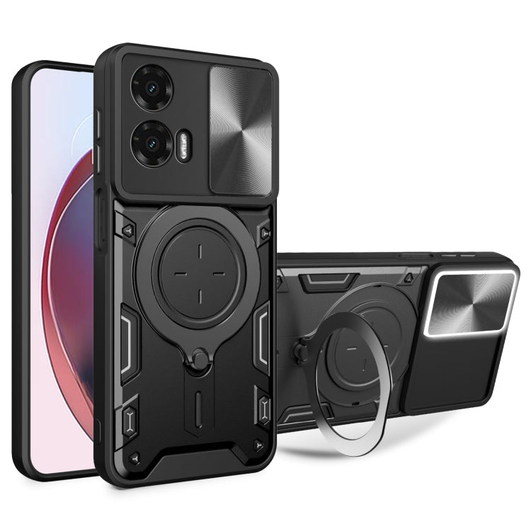 CD Texture Sliding Camshield Magnetic Holder Phone Case, For Motorola Moto G05, For Motorola Moto G 2025, For Motorola Moto G75 5G, For Motorola Moto G35