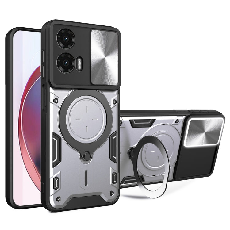 CD Texture Sliding Camshield Magnetic Holder Phone Case, For Motorola Moto G05, For Motorola Moto G 2025, For Motorola Moto G75 5G, For Motorola Moto G35