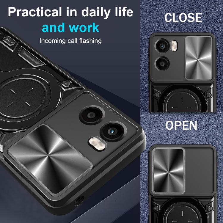 CD Texture Sliding Camshield Magnetic Holder Phone Case, For Motorola Moto G05, For Motorola Moto G 2025, For Motorola Moto G75 5G, For Motorola Moto G35