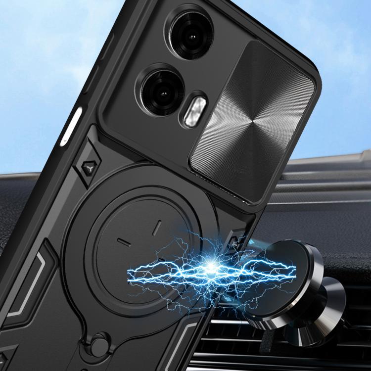 CD Texture Sliding Camshield Magnetic Holder Phone Case, For Motorola Moto G24 Power, For Motorola Moto E13, For Motorola Moto E22 / E22i, For Motorola Edge 30 Fusion