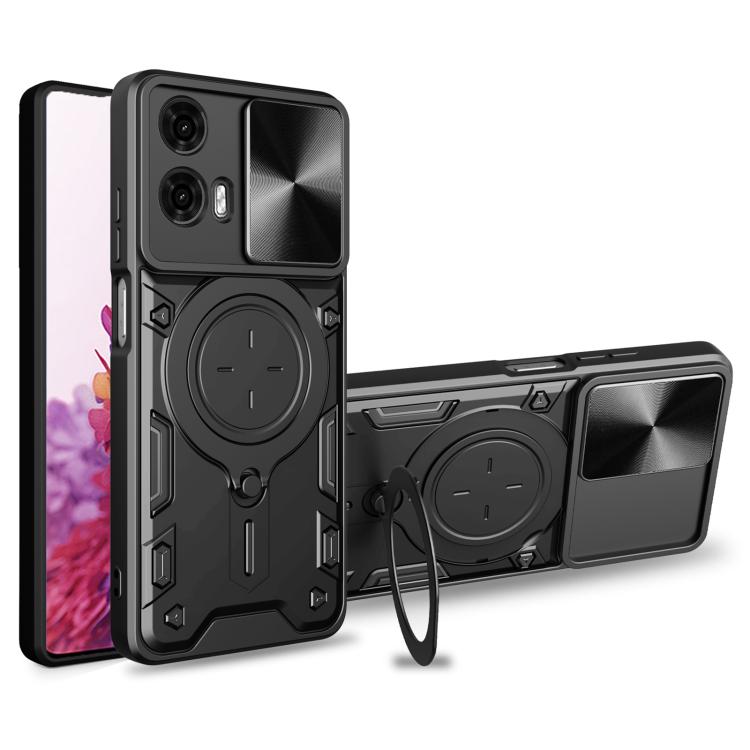 CD Texture Sliding Camshield Magnetic Holder Phone Case, For Motorola Moto G24 Power, For Motorola Moto E13, For Motorola Moto E22 / E22i, For Motorola Edge 30 Fusion
