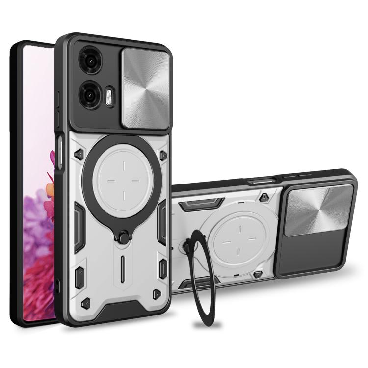 CD Texture Sliding Camshield Magnetic Holder Phone Case, For Motorola Moto G24 Power, For Motorola Moto E13, For Motorola Moto E22 / E22i, For Motorola Edge 30 Fusion