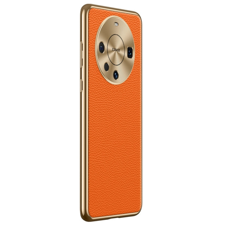 Litchi Texture Genuine Leather Phone Case, For Huawei Mate 60, For Huawei Mate 60 Pro
