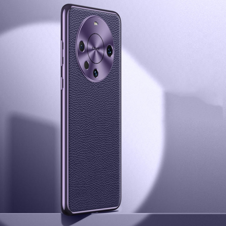 Litchi Texture Genuine Leather Phone Case, For Huawei Mate 60, For Huawei Mate 60 Pro