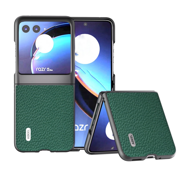 ABEEL Genuine Leather Litchi Texture Phone Case, For Motorola Razr 60 Ultra, For Motorola Razr 40, For Motorola Razr 40 Ultra
