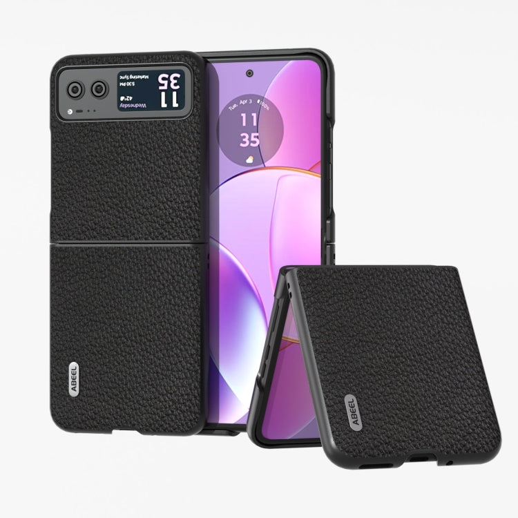 ABEEL Genuine Leather Litchi Texture Phone Case, For Motorola Razr 60 Ultra, For Motorola Razr 40, For Motorola Razr 40 Ultra